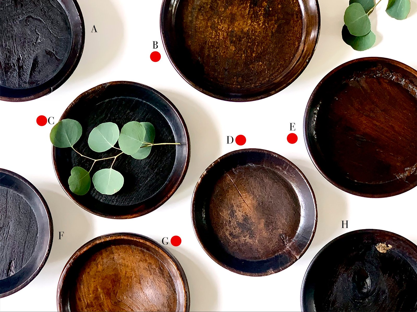 Antique Wooden Footed Plates