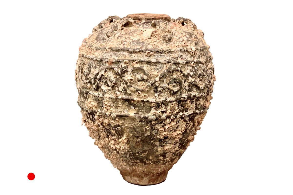Rare Antique Ceramic Storage Jar with Marine Adhesions